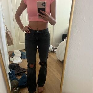 american eagle ripped black jeans